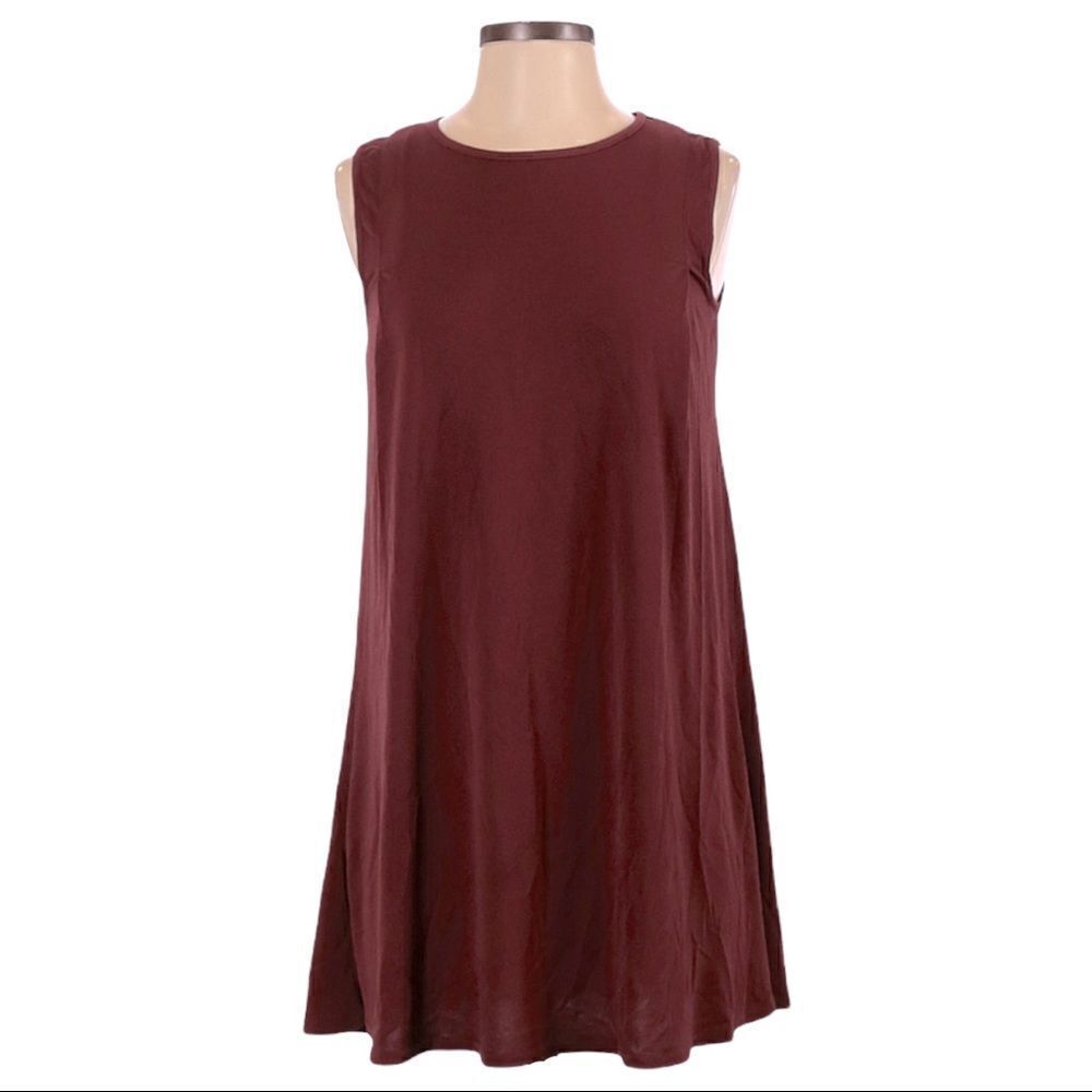 BCBGeneration Sleeveless Pleated Mahogany Tent Swing Dress Size XXS NWT